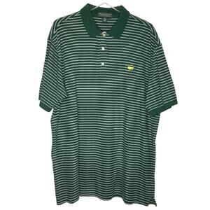 Masters Collection XL Mens Green Striped Golf Polo Pima Cotton Short Sleeve